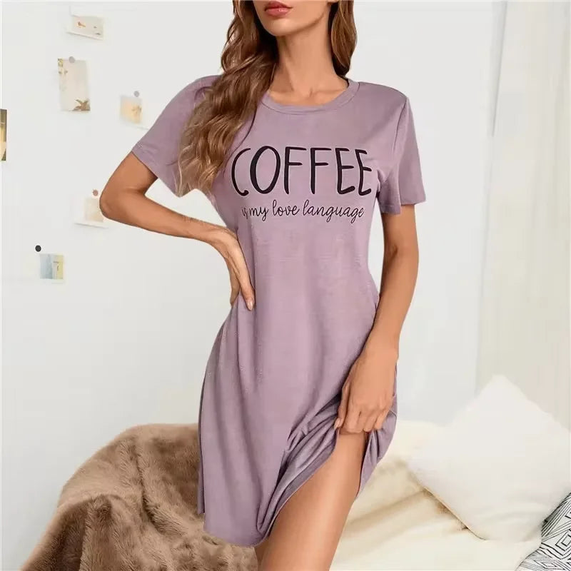 Plus Size Women's Fashion Dresses Outdoor Halter Home Stretchy Nightgowns Sexy Colourful Lips Printed Women's Street Knee Skirt