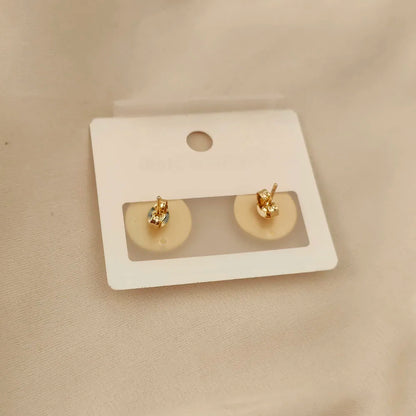 Charming round moon colored enamel gold-plated 18K women's earrings, high quality waterproof earrings, wife's gift
