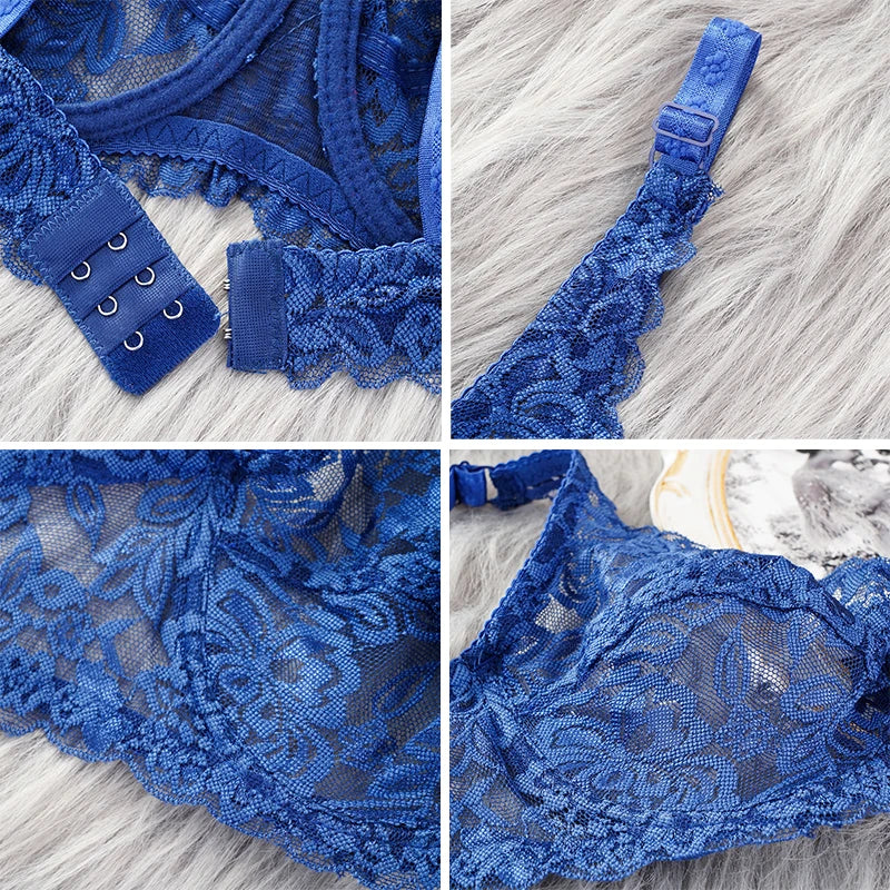 Plus Size Thin Lace Push Up Bras 8 Colors 34-40 B/C Cup Hollow Out Bra Women Soft Breathable Lingerie
