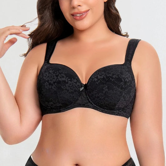 Plus-size Bras Full Cup Size Lace Underwire Support Type Anti-sagging Minimize Comfortable Women's Bra 34/75-42/95 DEFGH Cups