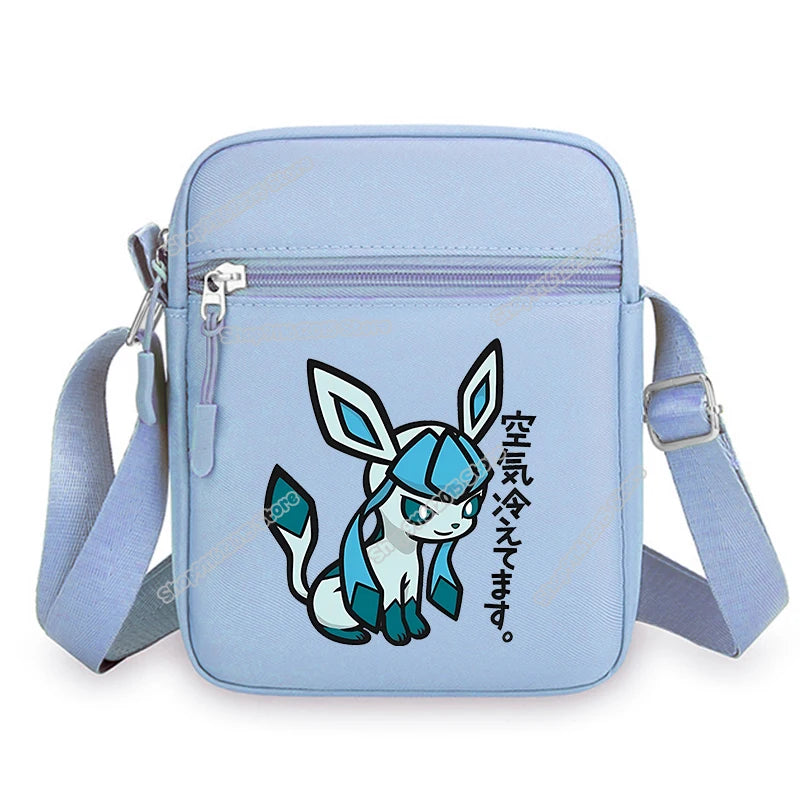 Anime Pokemons Leafeon Shoulder Bag Venusaur Raichu Cubone Waist Packs Dragonite Glaceon Crossbody Phone Pouch Boy Girl Satchel