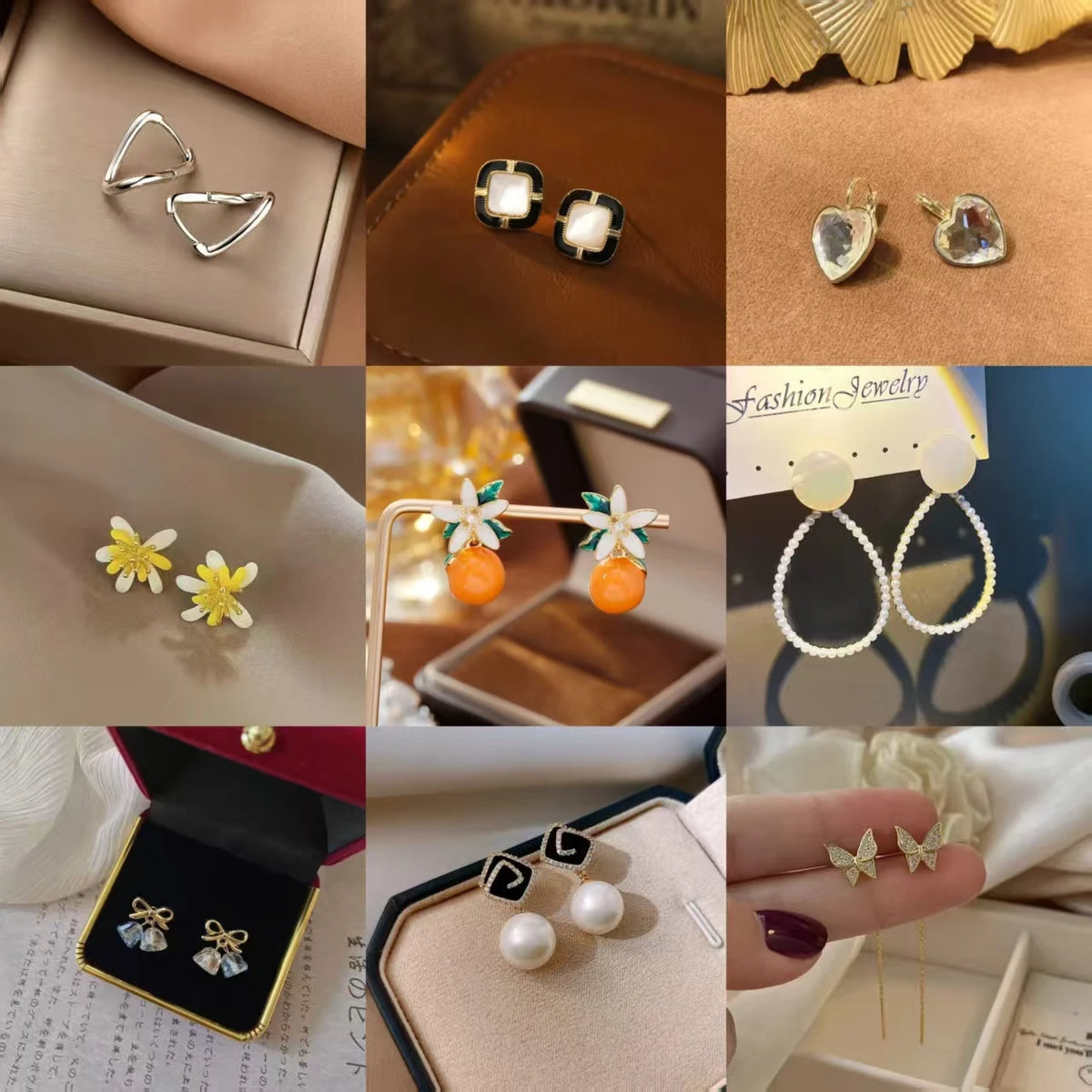 2026 New Women Earrings Alloy Gold Plated Orange Flower Drop Earrings Fashion Cute Sweet Jewelry For Daily Casual Party