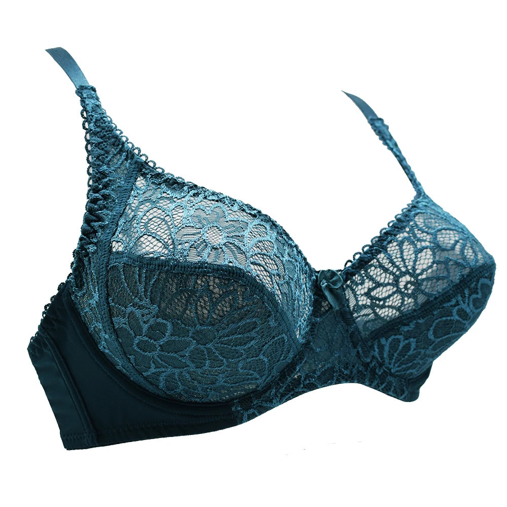 Plus Size Bras For Women Lace Bra Femme Transparent Large Brassiere Tops Underwear Sexy Lingerie C D DD E F Cup