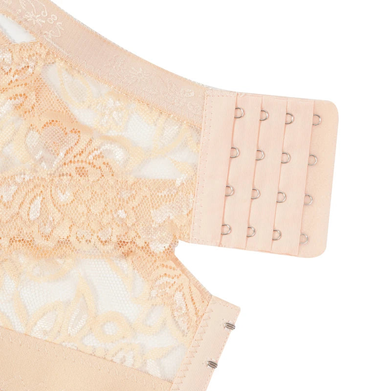 Plus Size Lace Bras for Women's Bralette Crop Top Underwear Female Sexy Lingerie Wide Shoulder Straps Underwired Push Up Bra