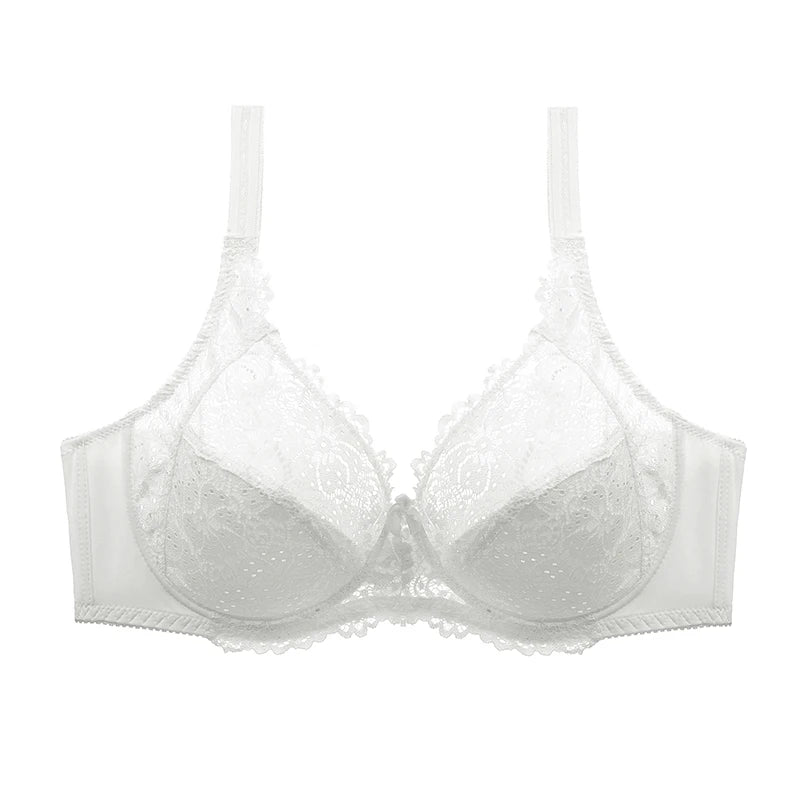 Plus Size Sexy Lace Bra Comfortable Ultra-Thin Cup Ladies Underwear Brassiere