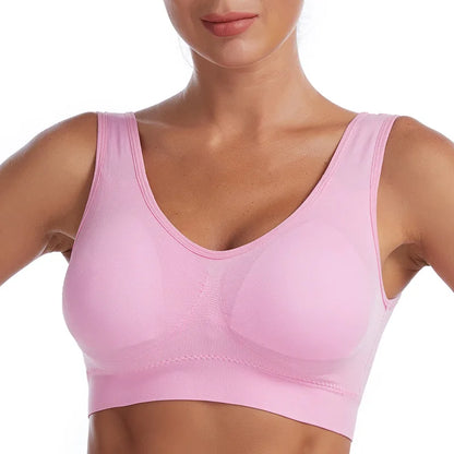 Women Bra Plus Size Seamless Brassiere Breathable Wire Free Bralette Underwear Comfortable Active Padded Brassiere Crop Top