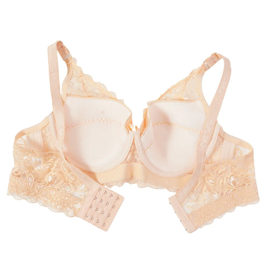 Plus Size Lace Bras for Women's Bralette Crop Top Underwear Female Sexy Lingerie Wide Shoulder Straps Underwired Push Up Bra