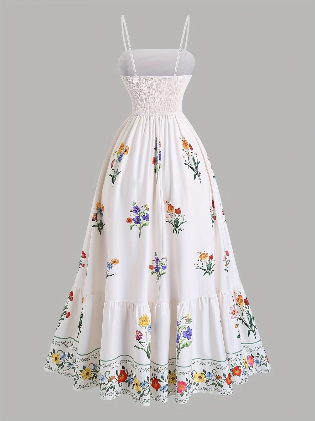 Plus-Size Women's Dress with Floral Prints in Bohemian Style