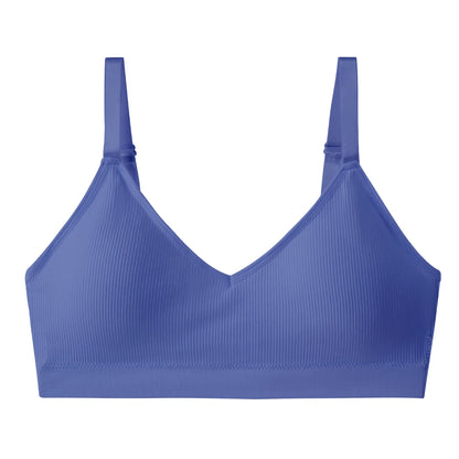 New Large-Sized Women'S Bra With Loop Connection Design, No Steel Ring, No Trace, Comfortable Ribbed Gathering Bra
