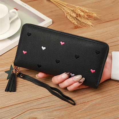Women Long Wallets Purses Luxury Love Heart Wallets For Ladies Girl Money  Pocket Card Holder Female Wallets Phone Clutch Bag