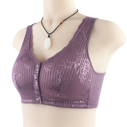 Bras For Women Wire Free Bra Push Up Front Closure Underwear Confortable Female Lingerie Everyday Big Bust 52AB