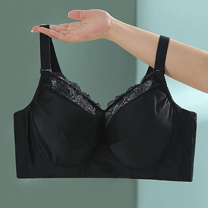 Big Large Size Push Up Bras for Women Plus Size Sexy Transparent Lingerie Full Coverage Underwear Lace Minimizer Bra BH