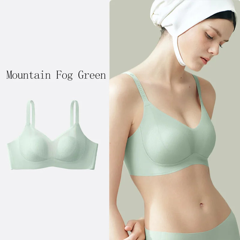 SUJIIN Plus Size Bras for Women Push Up Seamless Wireless Supportive Bra Woman Autumn Minimizer Thin Solid Bra Big Breasts