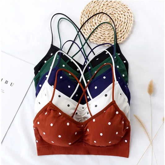 Women's Bra Push Up Bra Sports Bra For Women Seamless Sexy Lingerie Female Polka Dot Soft Fashion Underwear Women's Tube Top