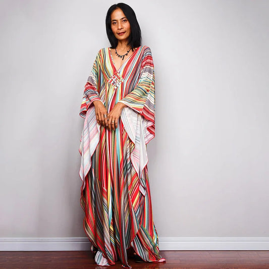 Plus Size Dresses Womens Caftan Floral Print Kaftan Dress Short Sleeve Swimsuit Cover up Loungewear for Summer
