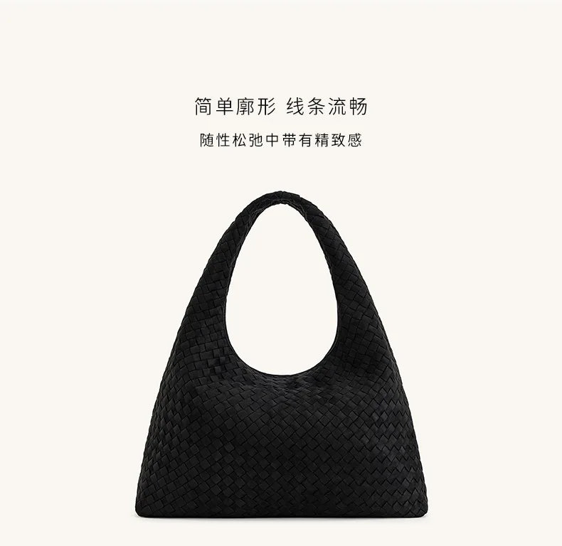JWPEI Large Capacity Woven Bag L2026 New Retro Women's Bag Handbag Large Commuting Bag Women