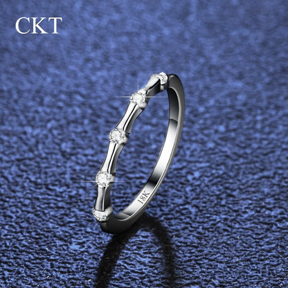 CKT 18k White Gold Ring for Women Diamond Moissanite Dianthus Festival Fashion Arrangement Rings Platinum Pt950 Fine Jewelry