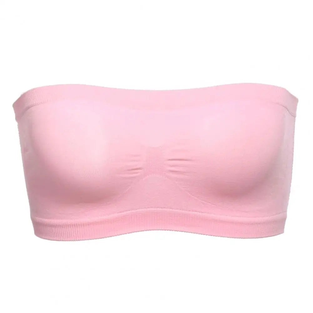 2026 Bandeau Bra for Women Girls Mesh Back Non Padded Strapless Bralette Seamless Soft Tube Top Bra Pressure Relief Bras 95