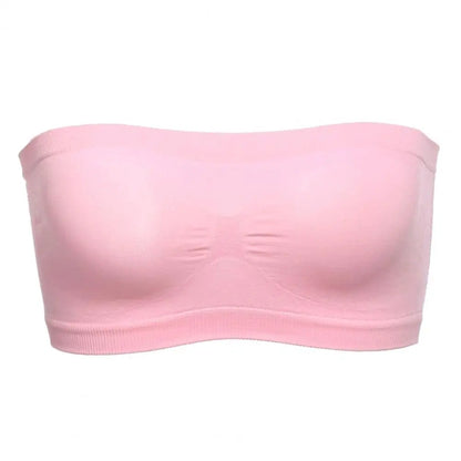 2026 Bandeau Bra for Women Girls Mesh Back Non Padded Strapless Bralette Seamless Soft Tube Top Bra Pressure Relief Bras 95