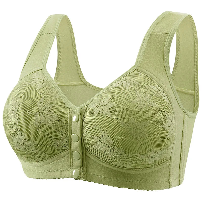 Plus Size Sports Bra Comfortable Wireless Bra with Thin Cotton Cup Breathable Supportive and Shaping Floral Print Lightly Padded