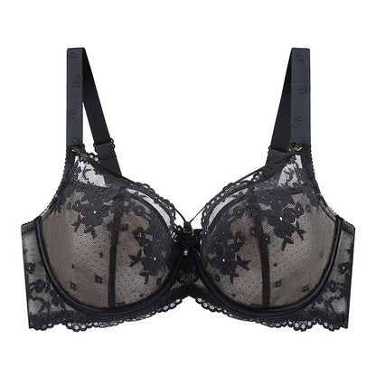 Plus Size Minimizer Bra for Women Lace Floral Non Padded Underwire Female Push Up Lingerie 34 36 38 40 42 44 46 48 50 52 C D E