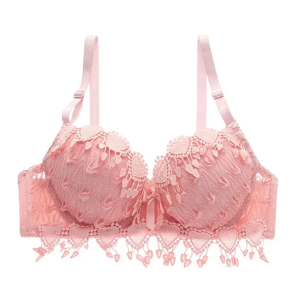 Women's Sexy Lace Gather Bra Plus Size Lace Bralette Breathable with Padded Underwire Unlined Bra Underwear