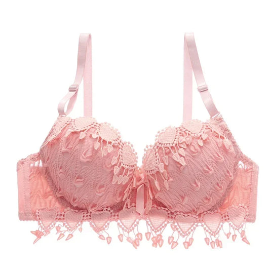 Women's Sexy Lace Gather Bra Plus Size Lace Bralette Breathable with Padded Underwire Unlined Bra Underwear