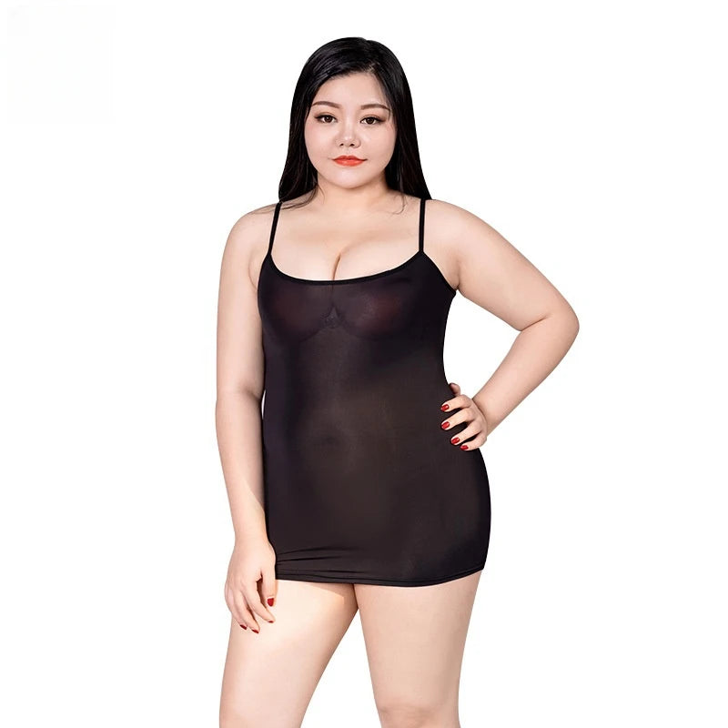 Oversized Women Mini Dress Plus Size Long Dresses Sexy See Through Shiny Plus Size Bodycon Dress Black White LOOSE Dress XXXL