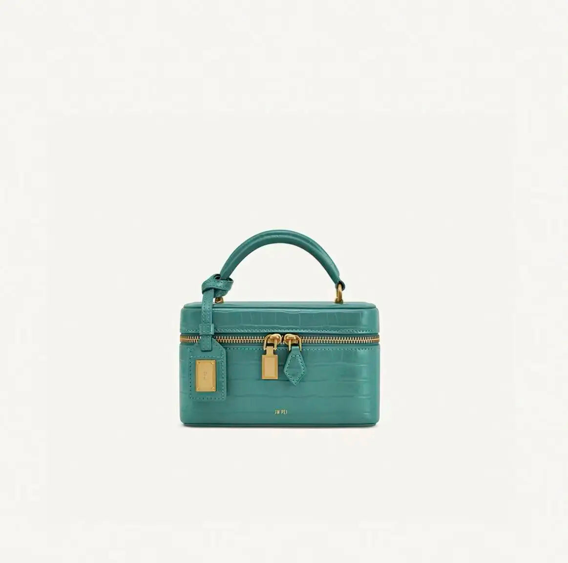 JW Crocodile‑Embossed Box Bag for Women, Structured Square Small Handbag, Niche Designer Shoulder Crossbody Purse, Fashion Commu