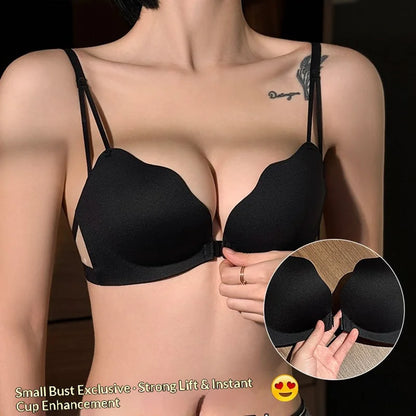 Front-Closure Backless Bra for Women: Small-Cup, Pushing-Up, Lifting, Seamless, Wire-Free, Breathable, And Comfortable