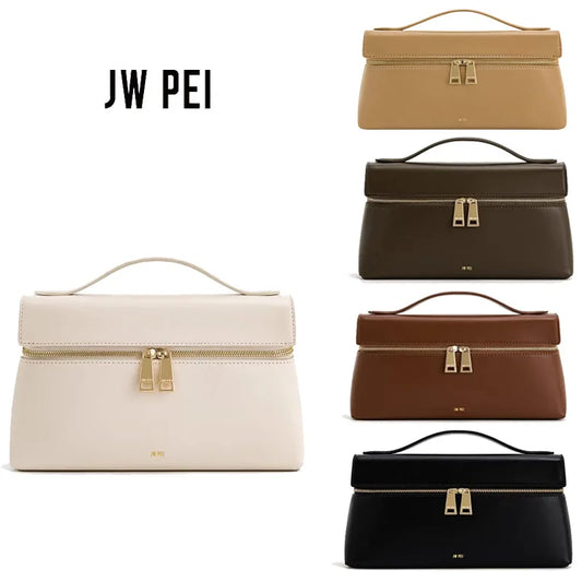 JW PEI Lunch Box Bag New Box Bag Niche Design Single Shoulder Crossbody Bag Handbag Tote Bag Genuine Leather Women's Bag