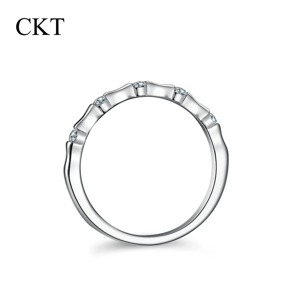 CKT 18k White Gold Ring for Women Diamond Moissanite Dianthus Festival Fashion Arrangement Rings Platinum Pt950 Fine Jewelry