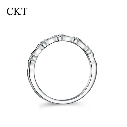 CKT 18k White Gold Ring for Women Diamond Moissanite Dianthus Festival Fashion Arrangement Rings Platinum Pt950 Fine Jewelry