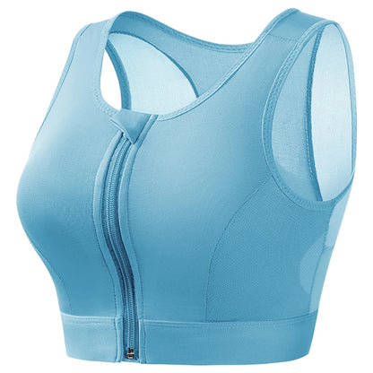 Plus Size Sports Bra Front Closure Longline Bras Padded Workout Crop Tank Top for Running Workout Gym Yoga Vest