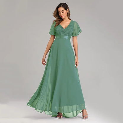 ICCLEK Plus Size Women Clothing Party Evening Dresses Elegant And Pretty Women'S Dresses Chiffon Soft Vestidos De Noche Tallas G