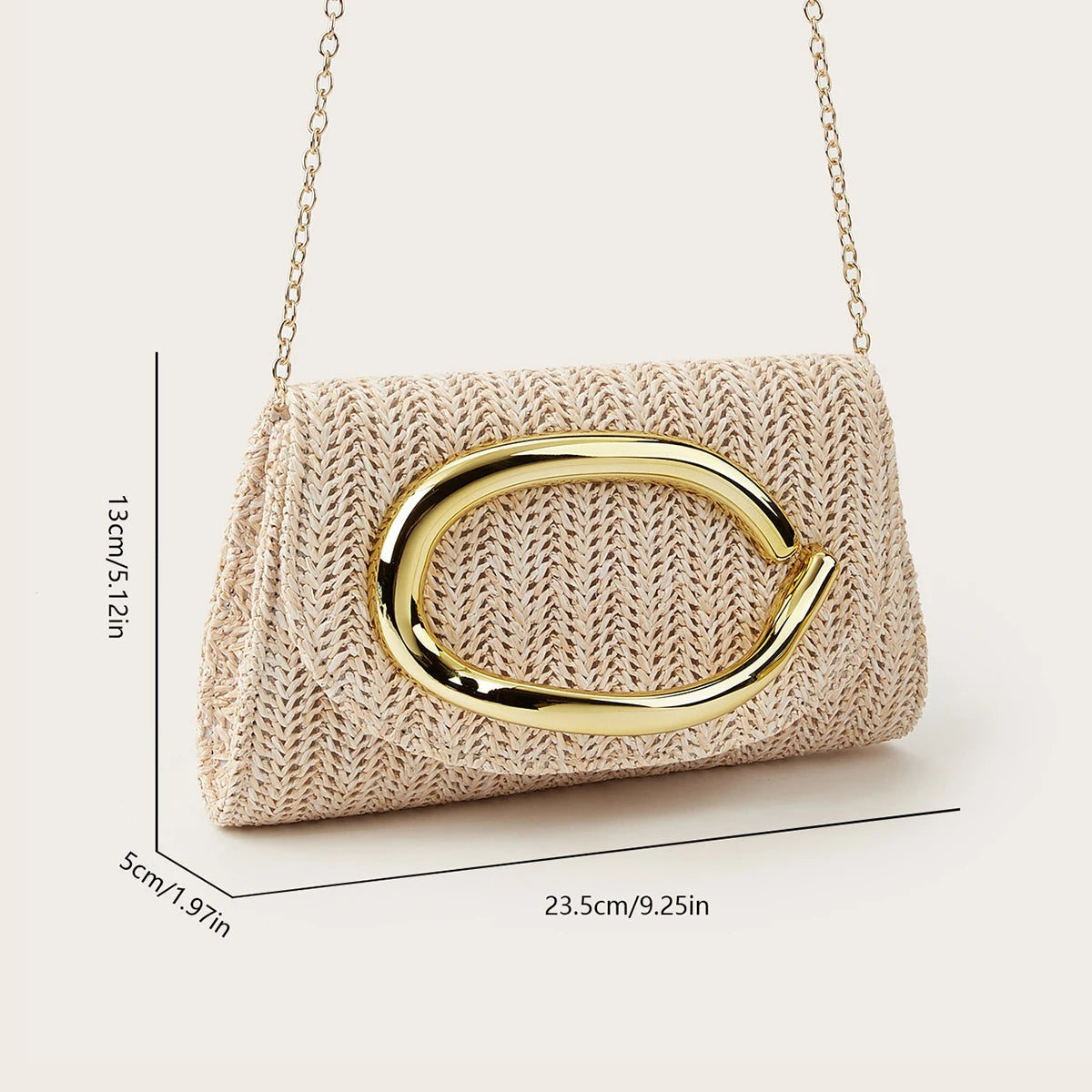 Women's Woven Clutch Bag with Flap, Stylish Handle, Detachable Shoulder Strap, Simple Solid Color, Wedding Season, Party, Prom, Gathering, Envelope Bag, Flap Bag, Summer Beach, Holiday Essential, Vacation Season, Solid Color,