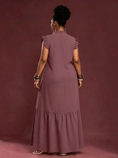Plus Size Women's Elegant Skirt Dress Casual Work European American Style with Pleated Texture And Large Swing Hemline
