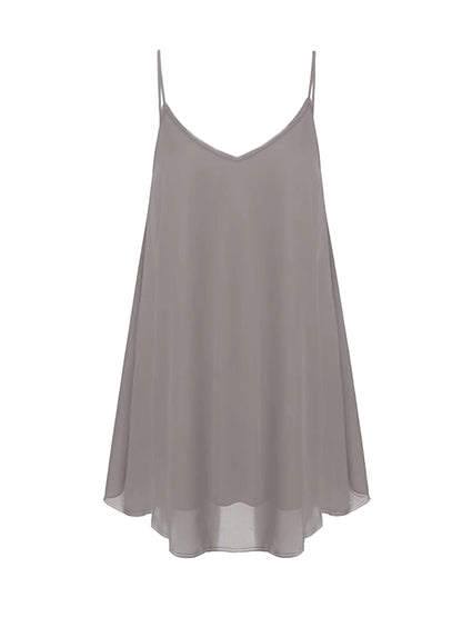 Women Plus Size Sleeveless Dress Fashion Solid Color Comfortable Daily Wear Dress