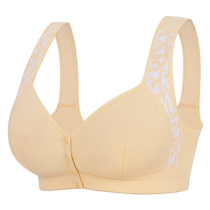 Women Soft Comfortable Ultra-thin Breathable Plus Size Bra Fashionable Front Opening Comfortable No Steel Ring Vest Style Bra