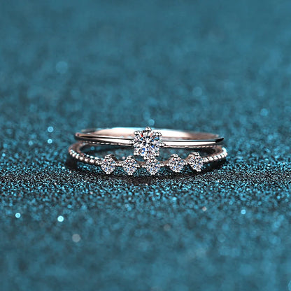 Luxury 18k White Gold High-quality Platinum Pt950 Ring for Women with 0.1ct Moissanite Cabochon Fine Jewelry Gift