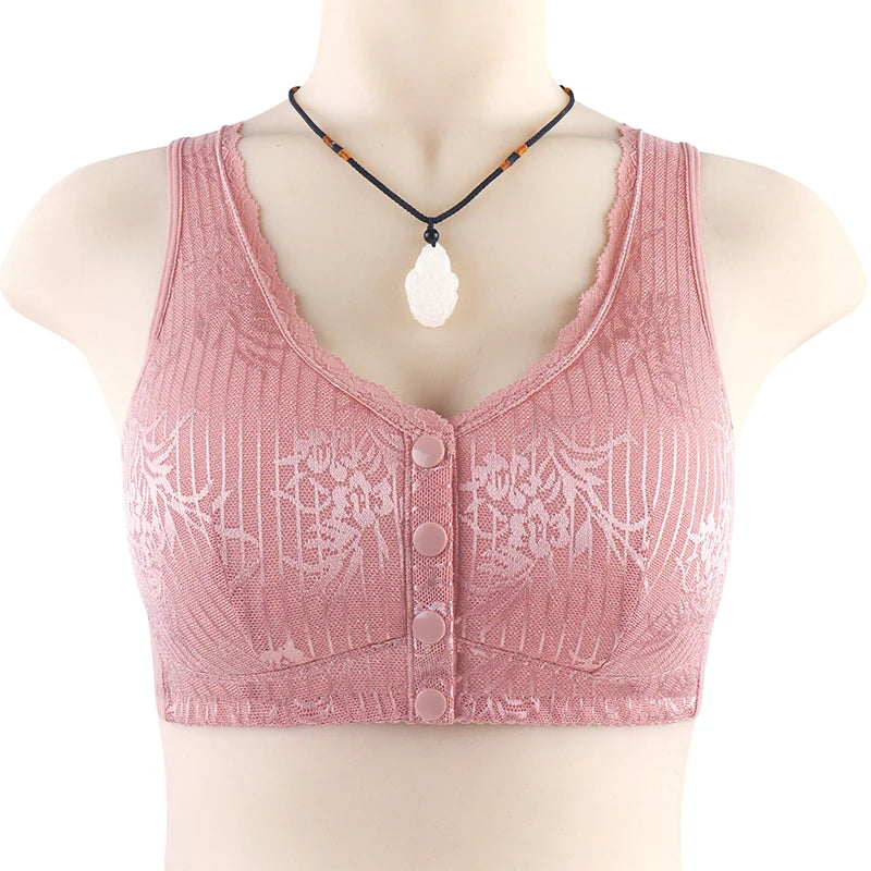 Bras For Women Wire Free Bra Push Up Front Closure Underwear Confortable Female Lingerie Everyday Big Bust 52AB