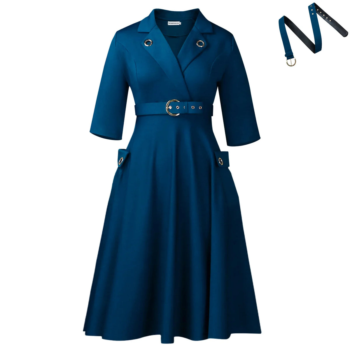 Elegant Plus-Size Women's Dress 2025 Fashion High-Waisted Skirt Suit Collar Trendy Female Clothing