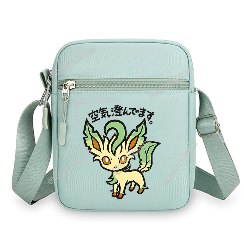 Anime Pokemons Leafeon Shoulder Bag Venusaur Raichu Cubone Waist Packs Dragonite Glaceon Crossbody Phone Pouch Boy Girl Satchel