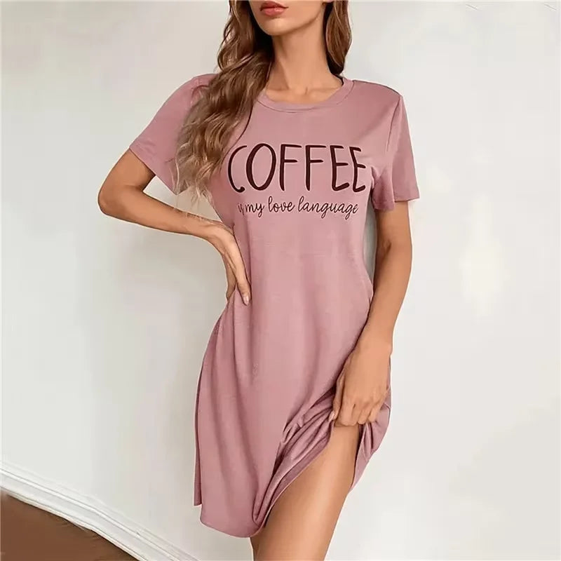 Plus Size Women's Fashion Dresses Outdoor Halter Home Stretchy Nightgowns Sexy Colourful Lips Printed Women's Street Knee Skirt