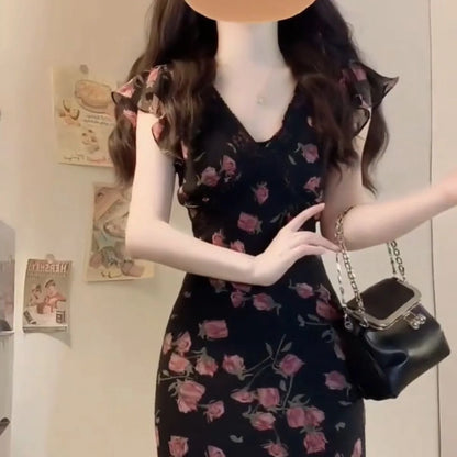 Bodycon Dresses Plus Size Dress Woman Y2K Harajuku E-Girl Preppy Cyber Gold Bandage Ruffled Plus-Size Workwear Sleeveless Silk