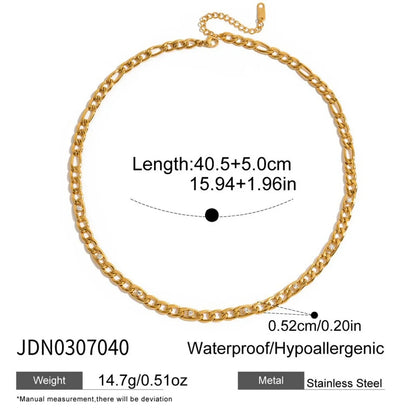 Youthway Delicate Cubic Zirconia Chain Necklace For Women Minimalist 18K Gold Plated Stainless Steel Necklace Fashion Jewelry