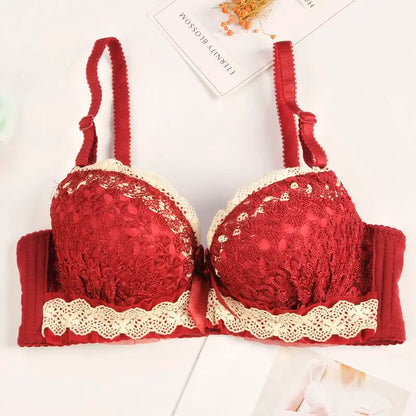New Bra Woman Underwear Push Up Bra Lingerie Unlined Lace Bra Women Sexy Female Back Closure Lolita Brassiere 3/4 Cup Bra
