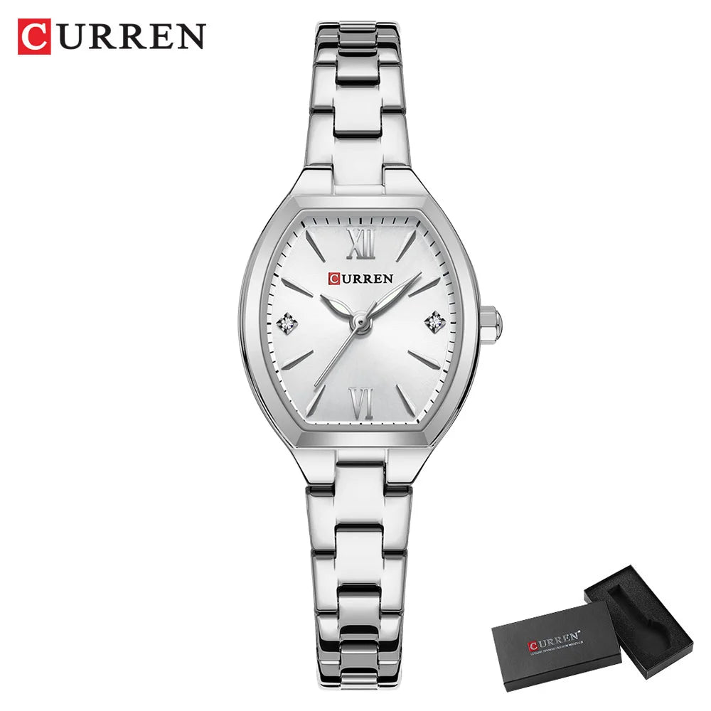 CURREN Gold Watches for Women Dainty Watches Luxury Ladies Dress Stainless Steel Bracelet Watch Analog Quartz Waterproof Watch
