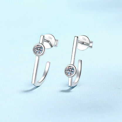 Girl Birthday Gift 18K White Gold Wedding Earrings 0.2CT Moissanite Diamond Women PT950 Platinum Valentine's Day Fine Jewelry