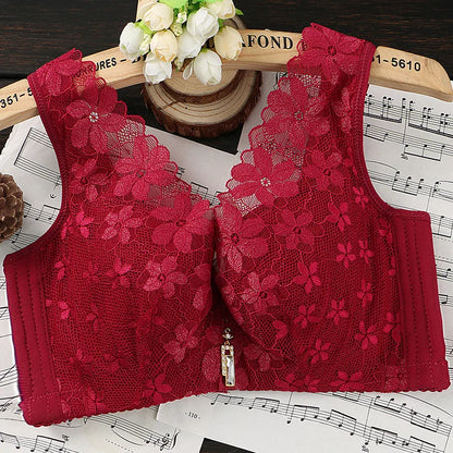 Plus Size Minimizer Bra Lace Full Cup Ultra Thin Seamless Vest Style Bralette for Large Chest Support  Comfort
